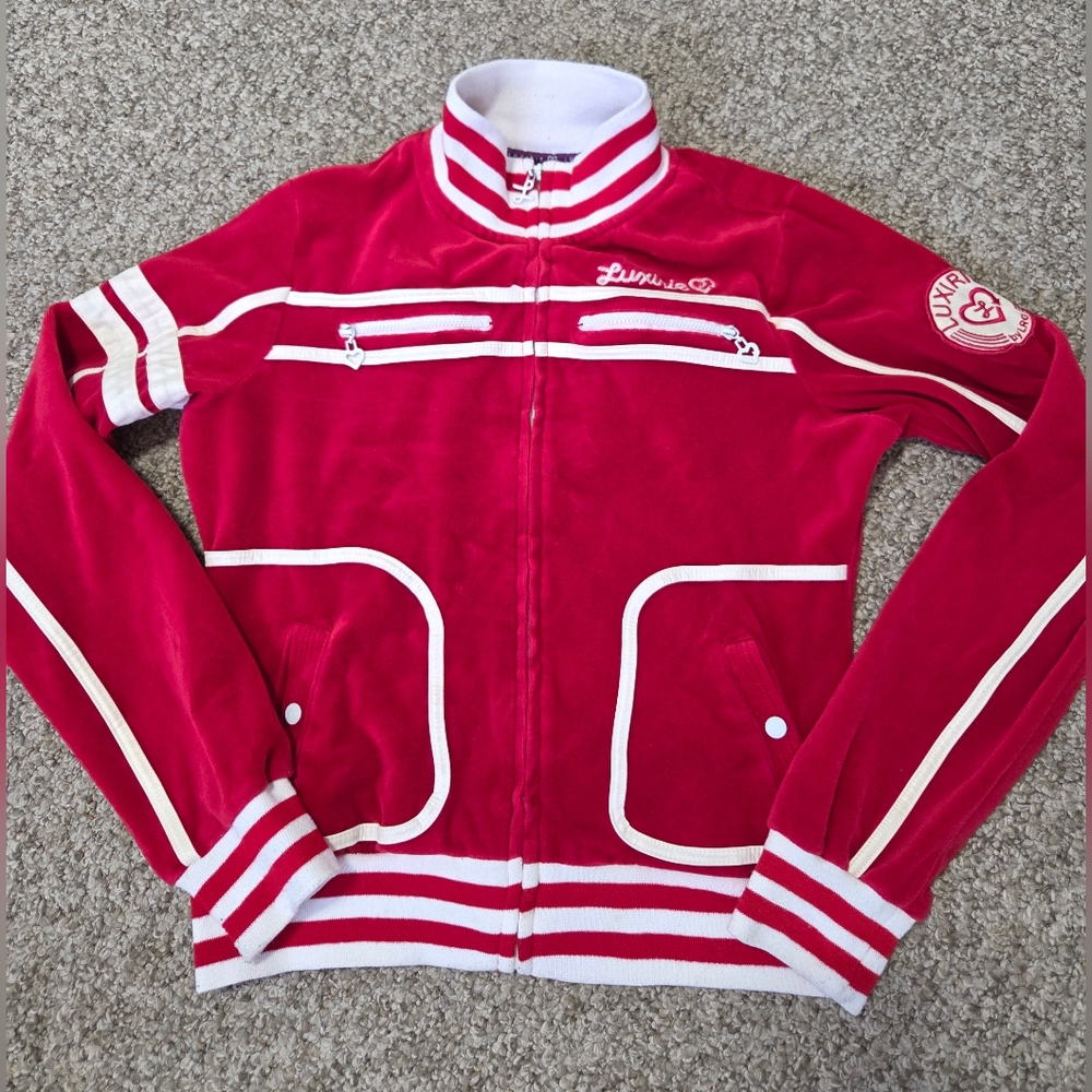 Luxirie by LRG Red Velvet Y2K Track‎ Jacket Large